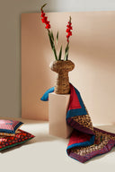 Cotton Cushion  Cover 45X45 - Arabesque Corolla Gold Natural