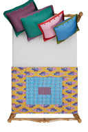 Copriletto Reversibile Gudri 130x180 cm - Ikat Arrow Light Blue