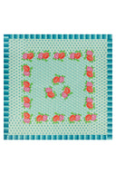 Telo Cotone 220x220 cm - Hima Big Flower Turquoise