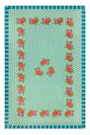 Telo Cotone 220x350 cm - Hima Big Flower Turquoise