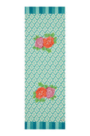 Tovaglietta Doppia Cotone 50x150 cm - Hima Big Flower Turquoise