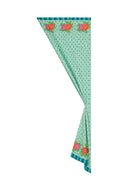 Tenda Mussola Di Cotone 110x240 cm - Hima Big Flower Turquoise