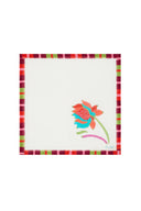 Tovagliolo Lino 50x50 cm - Japanese White Red Turquoise