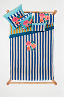 Trapunta Reversibile 250X270Cm - Nizam Stripes Blue Natural