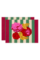 Set Di 2 Tovagliette Cotone 35x48 cm - Nizam Stripes Green Natural